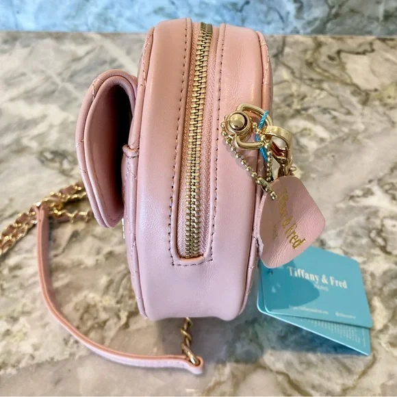 Tiffany & Fred Paris Heart Shape Quilted Leather Crossbody Bag NWT - Picture 2 of 5